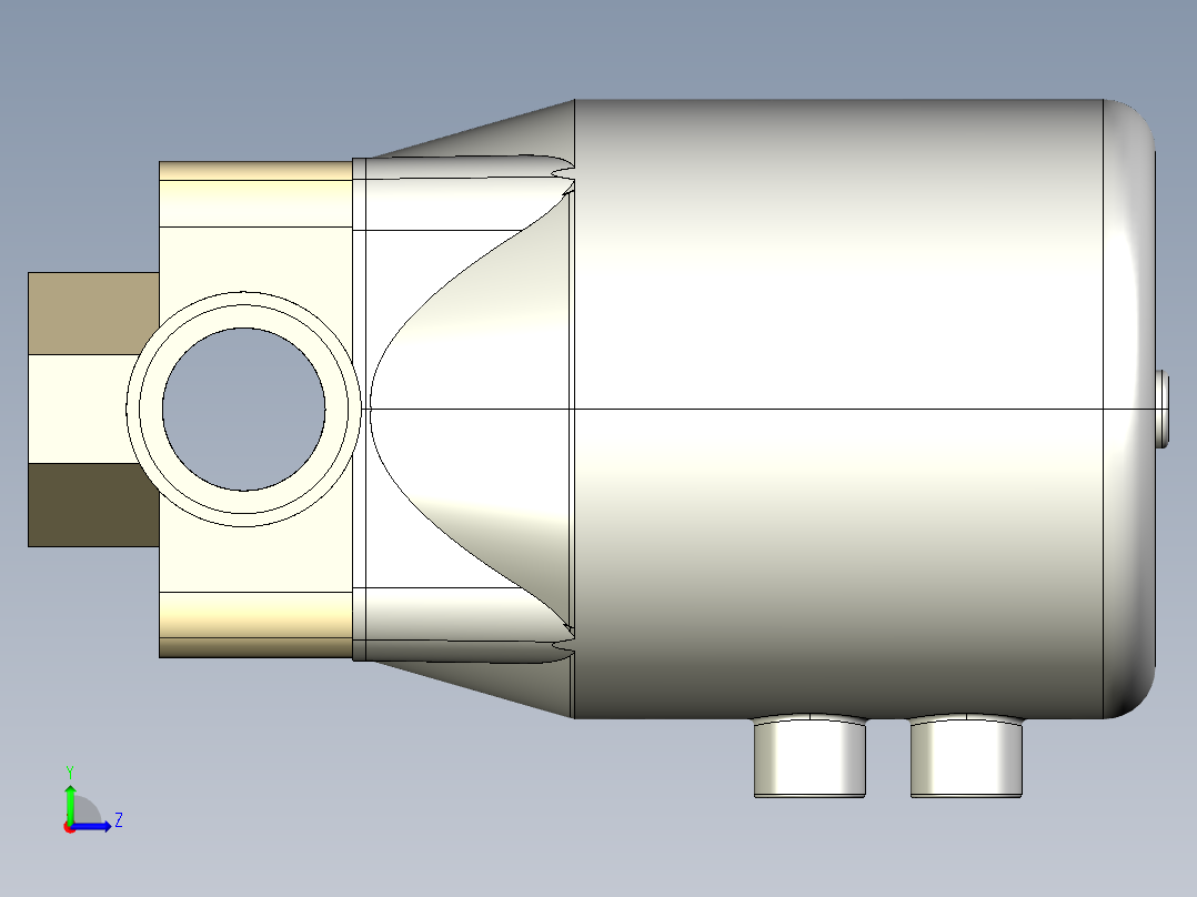 1DKPDMCP NC 气动隔膜阀常闭与男性的两端，公制系列PP-H左视图