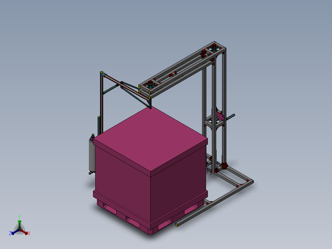 手动托盘包装机正等轴测图