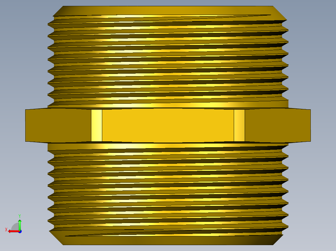 螺纹接头六角G1 1_2英寸后视图