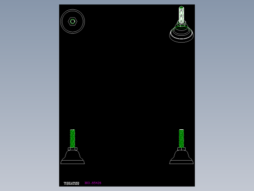 不銹鋼固定腳座383-2D多系列多零件图纸模型