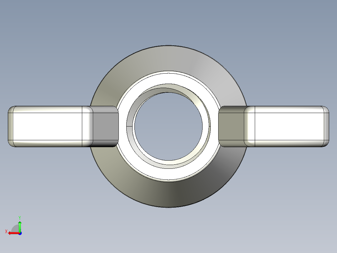 蝶形螺母-WING NUT M8 x 1.25mm Thread.IGS后视图