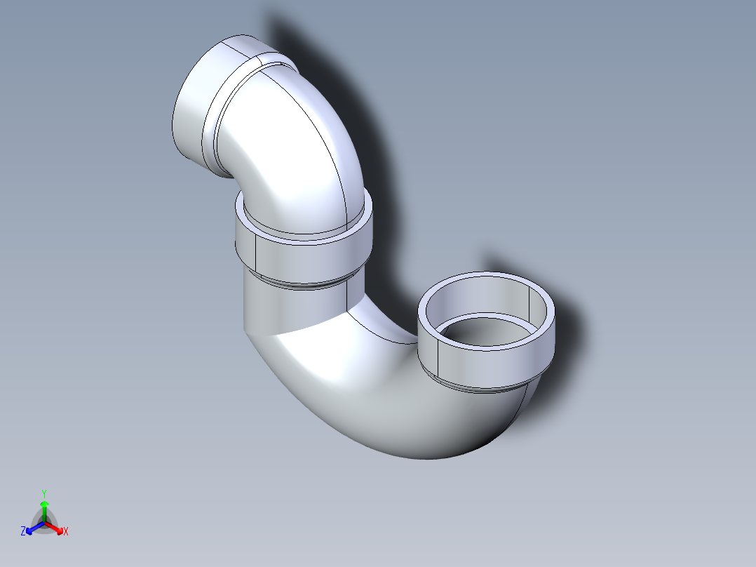 船舶管路系统S27_SeaDrainPLUS_P-Trap-SxS_37E172002_2in Sea Drain Plus - P-Trap-SxS主视图