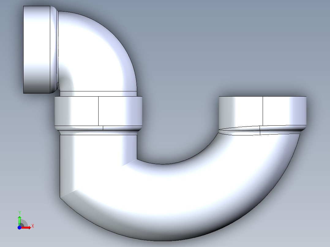 船舶管路系统S27_SeaDrainPLUS_P-Trap-SxS_37E172002_2in Sea Drain Plus - P-Trap-SxS前视图