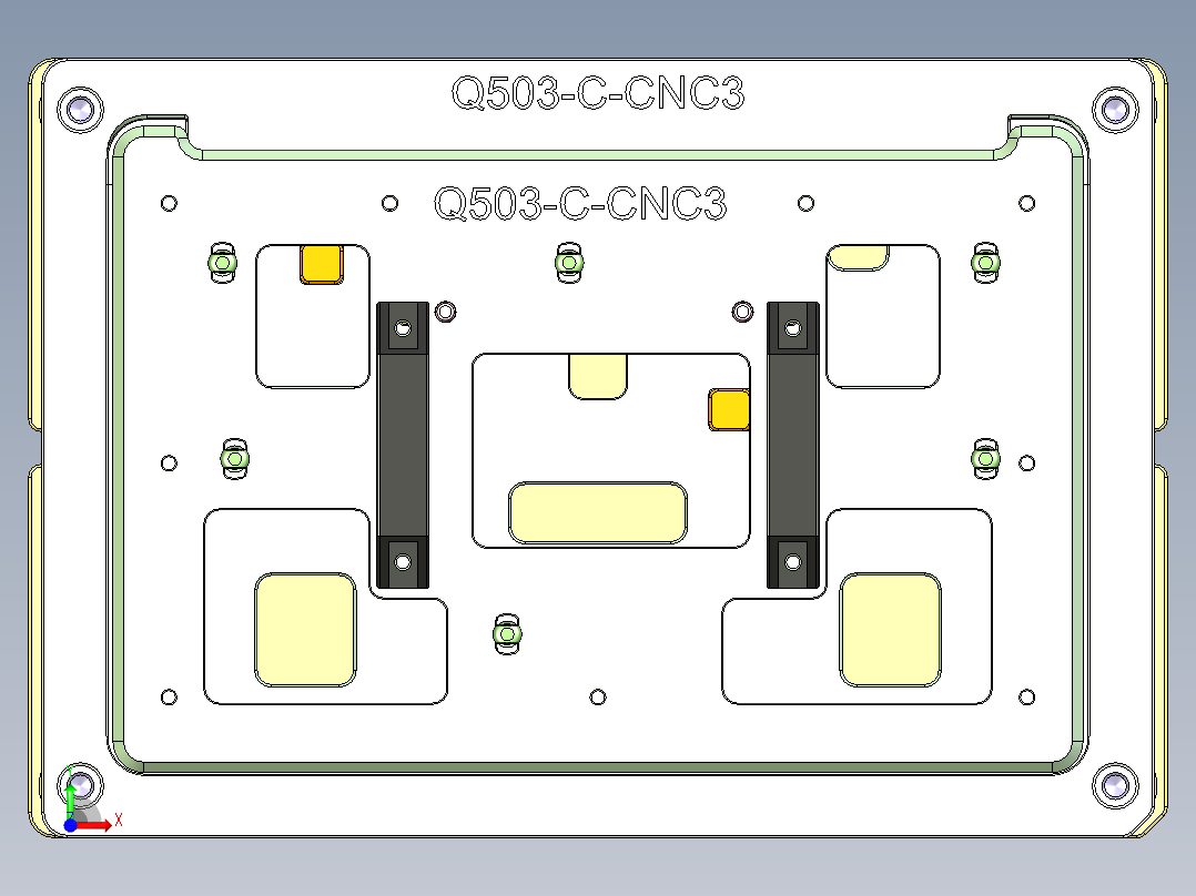 Q503-C笔记本CNC工装夹具三维模型-CNC3-0925前视图