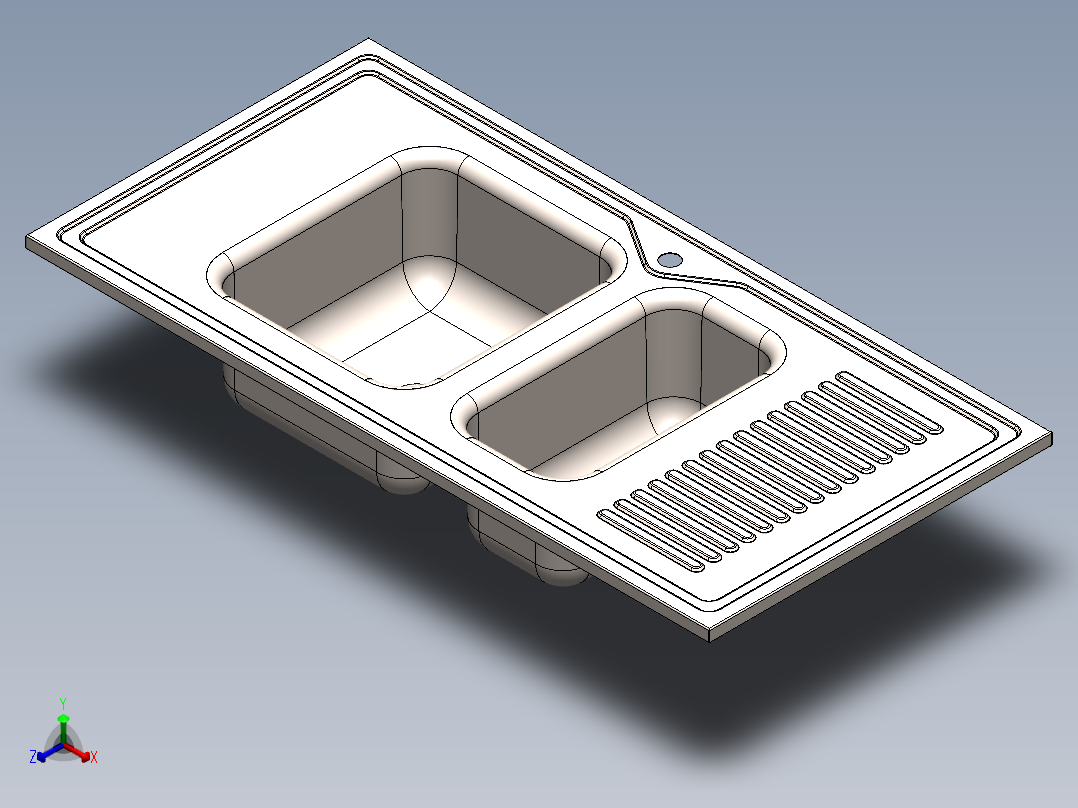 水槽、不锈钢水槽(62)正等轴测图