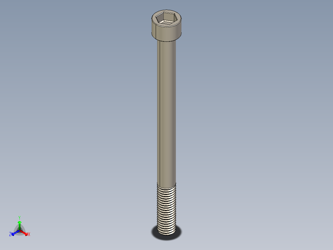 Screw_DIN_912_M10x130_A2.STEP公制内六角螺钉主视图
