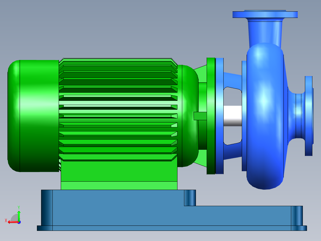 管道离心泵后视图