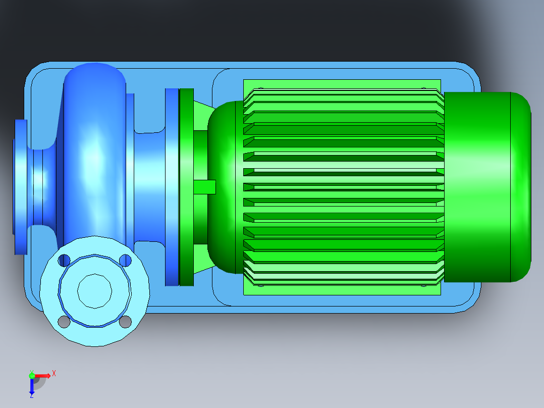 管道离心泵俯视图