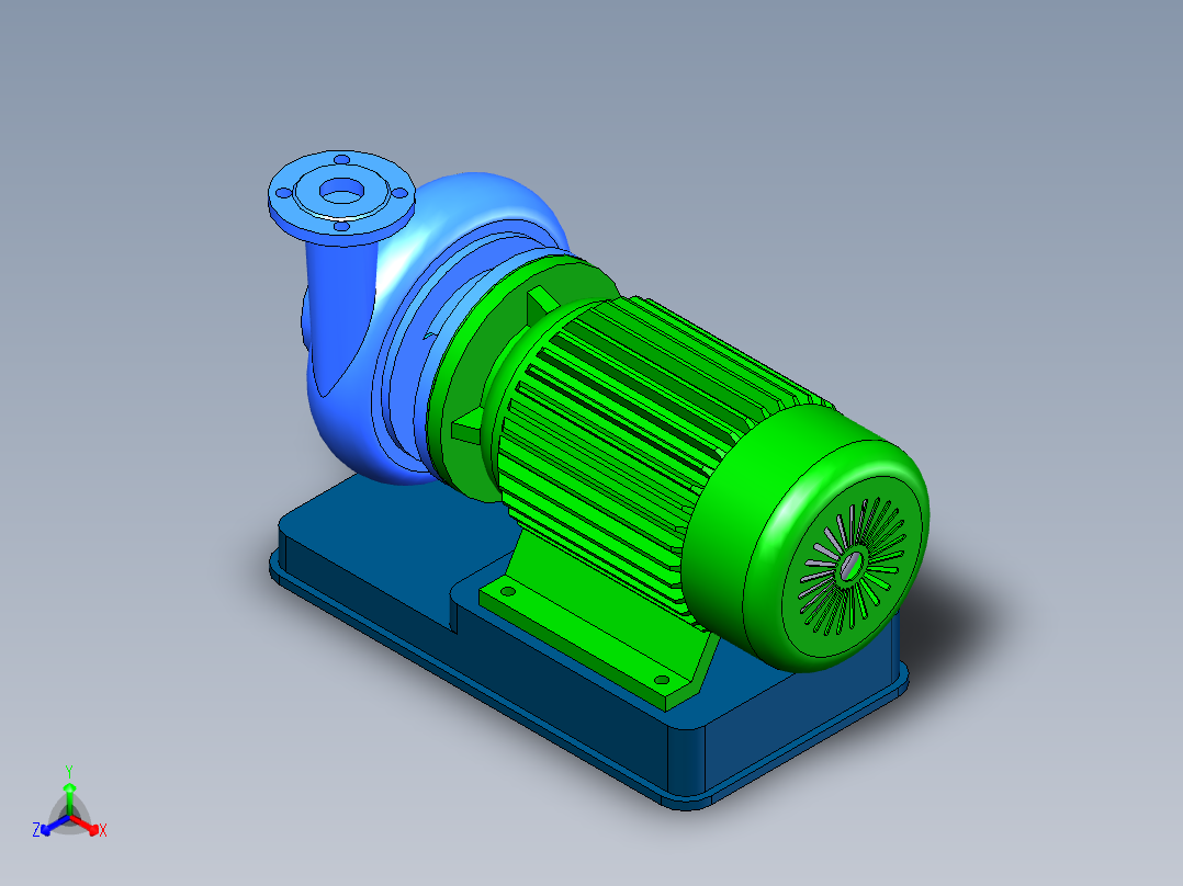 管道离心泵正等轴测图
