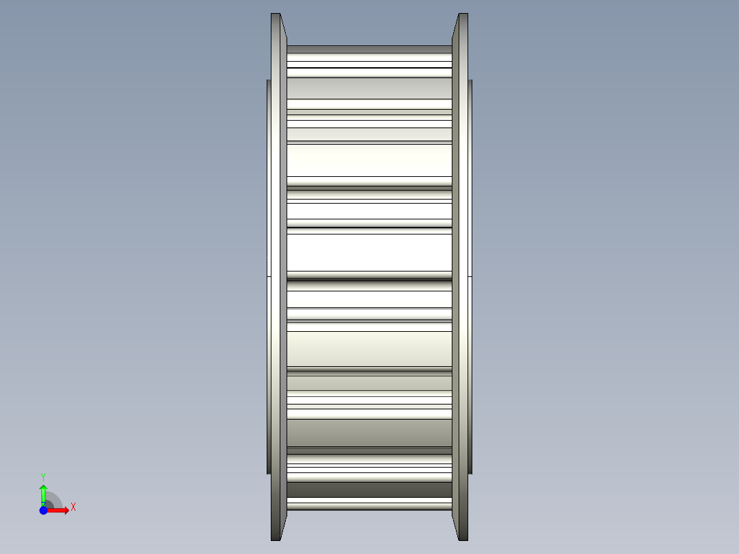 A0002572-JLCMC H系列正时皮带轮（12.7毫米 _ 0.5英寸节距）- 梯形齿形前视图