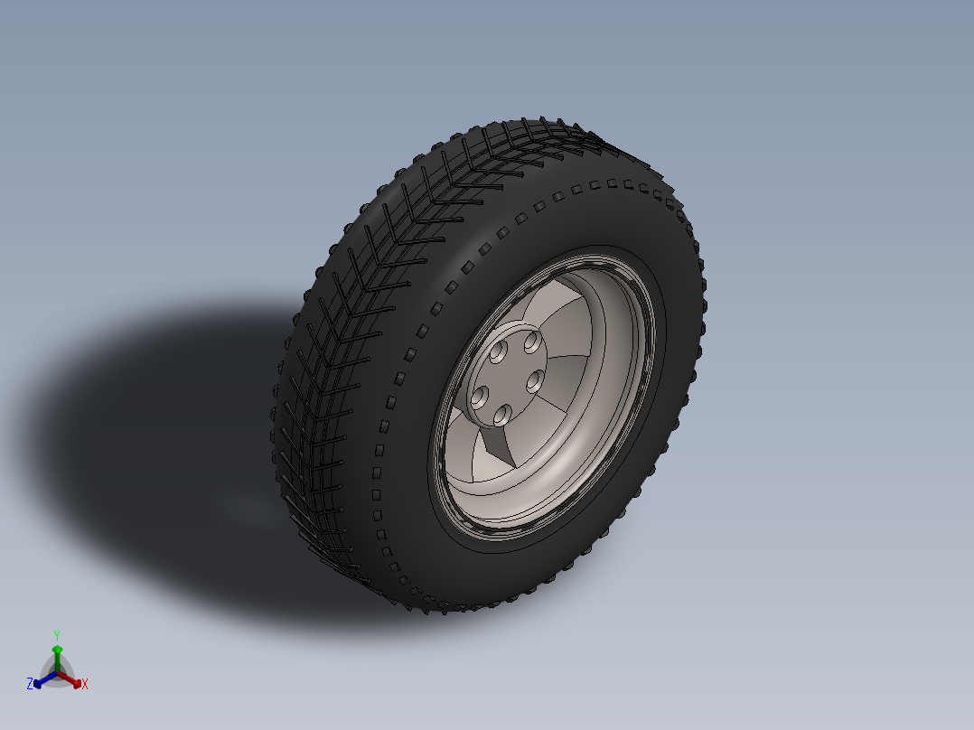 轮胎、车轮、轮毂(28)正等轴测图