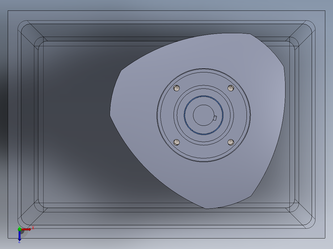 带油箱的液压装置俯视图