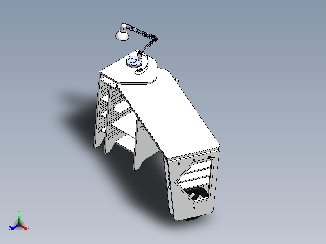 电脑桌(20)正等轴测图