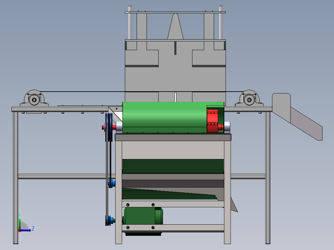 谷物脱粒机左视图