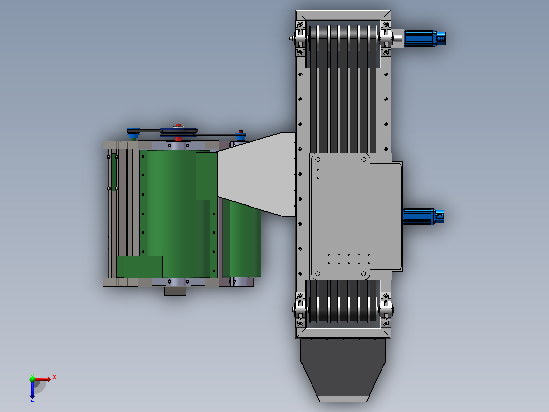 谷物脱粒机俯视图