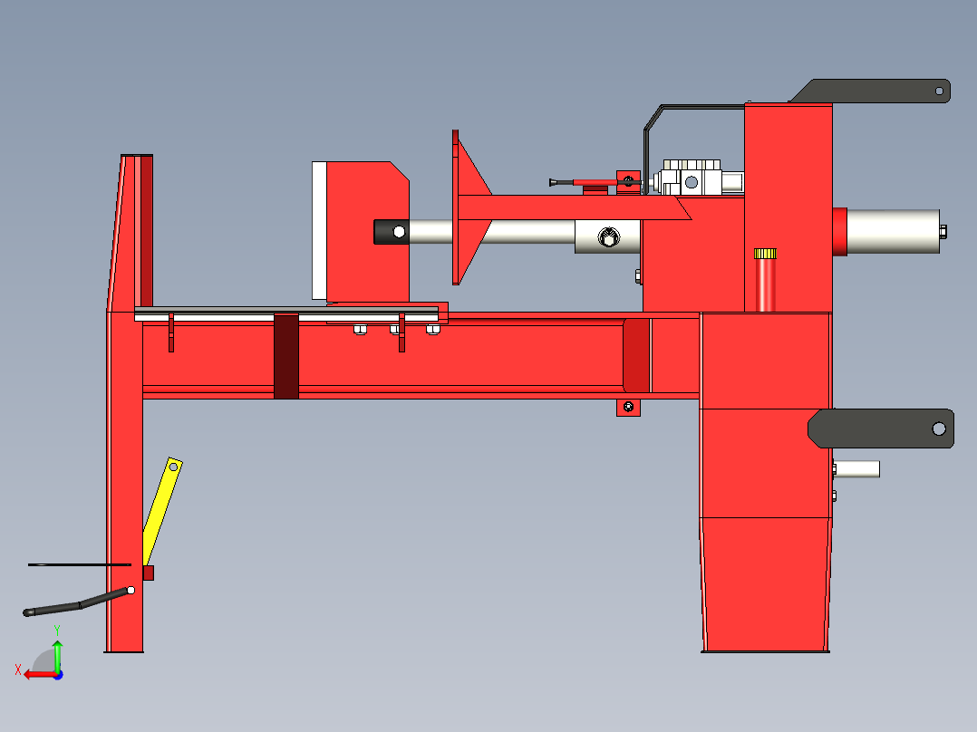 B2004545-木材劈木机 水平式后视图