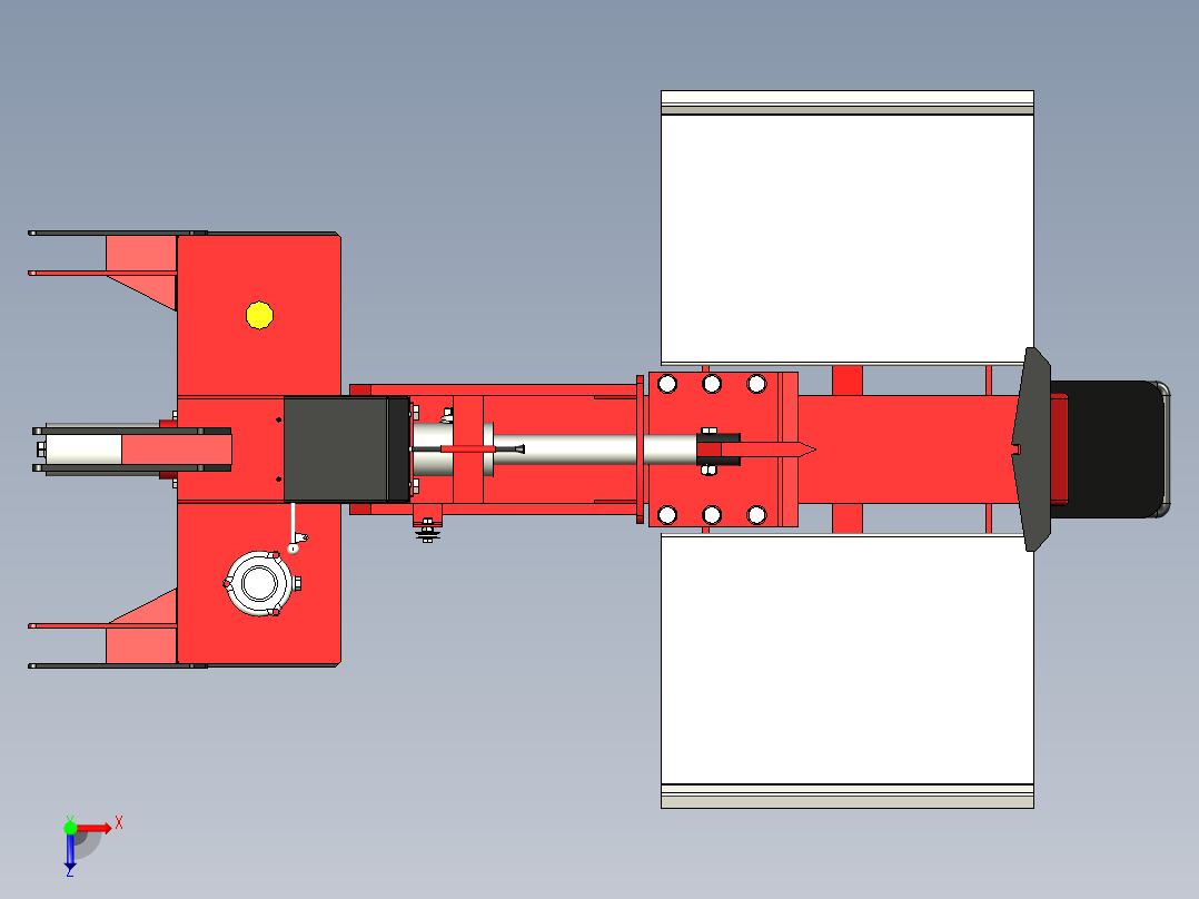 B2004545-木材劈木机 水平式俯视图