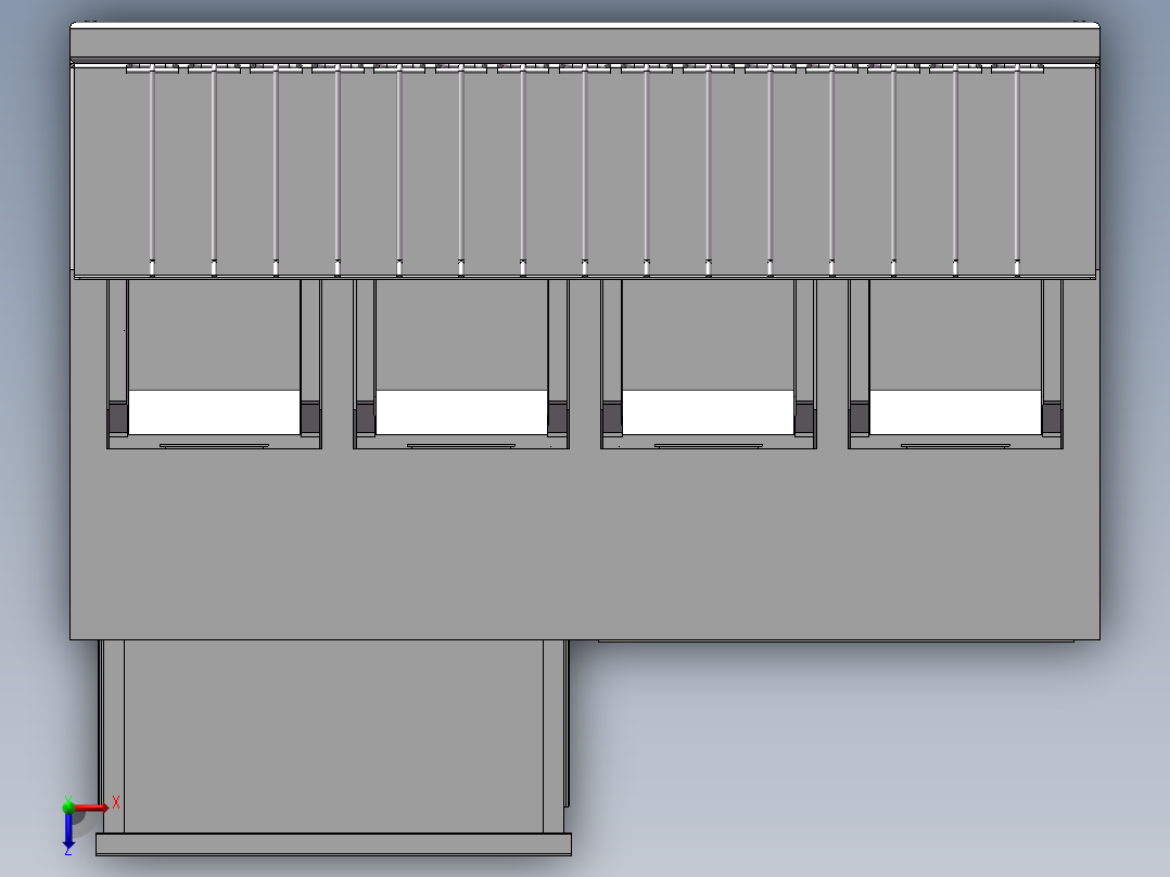 货架、商店五金小件展示架俯视图