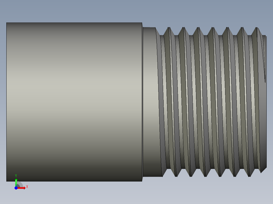 螺纹管丝头-单外丝 DN10前视图