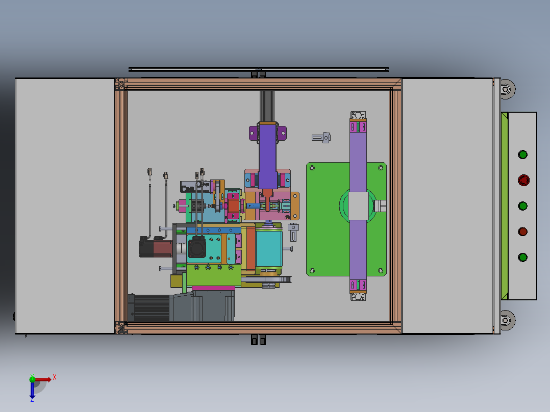 转子动平衡测试机俯视图