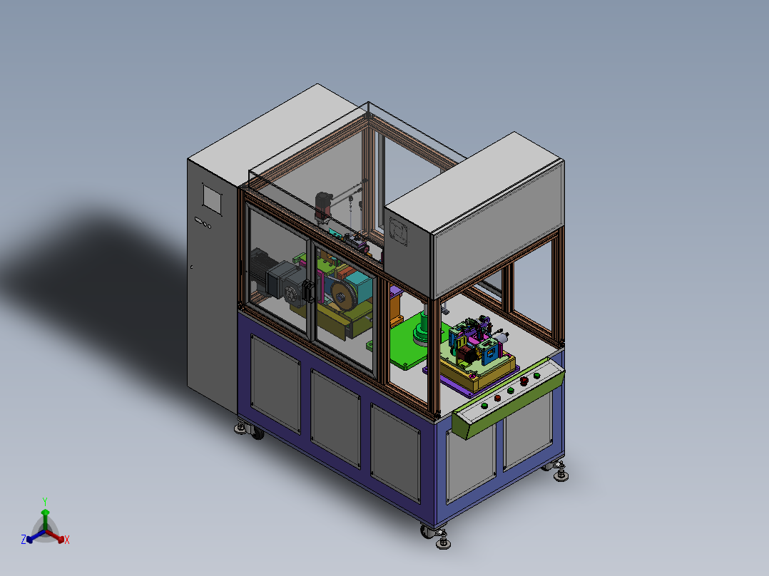 转子动平衡测试机正等轴测图