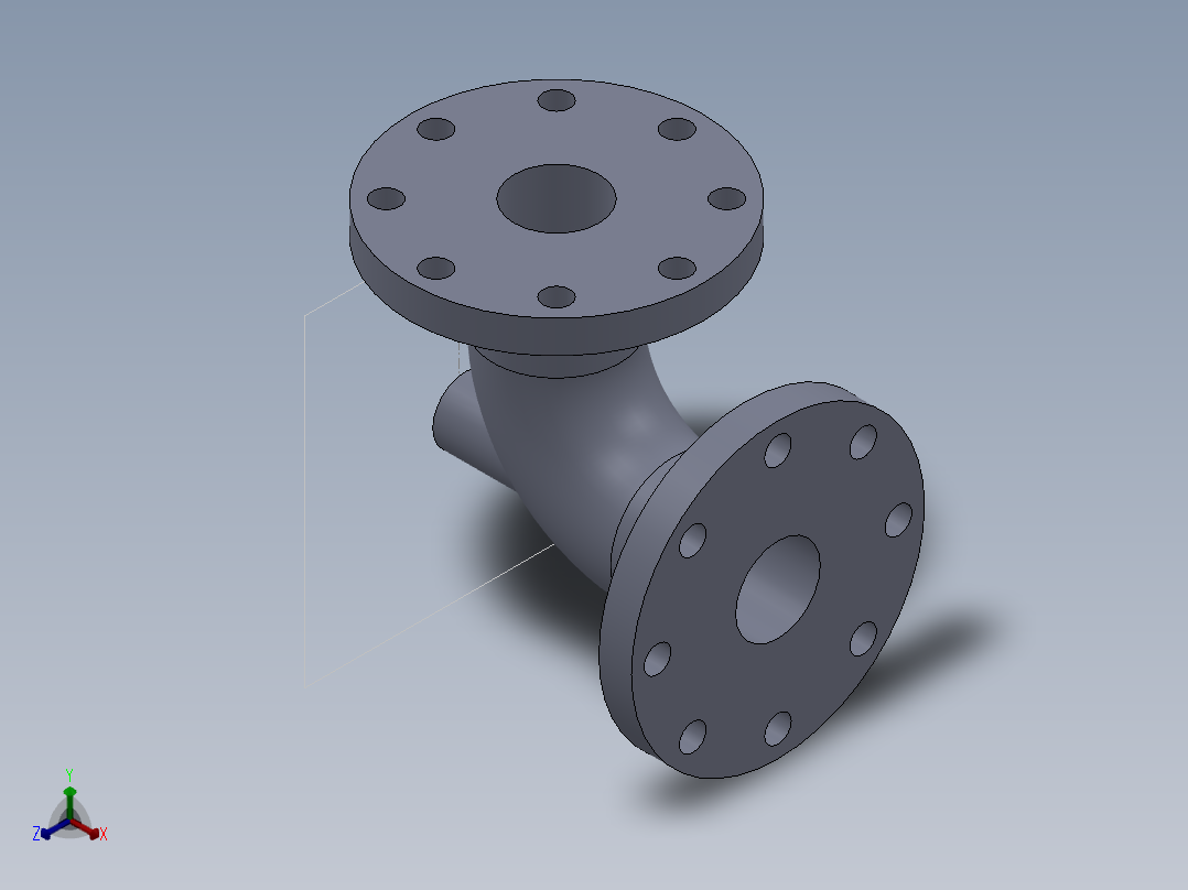弯头正等轴测图