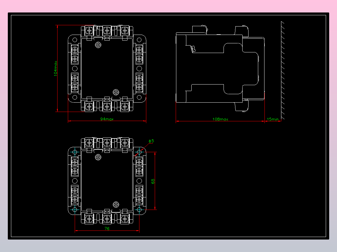 CJT1-20交流接触器外形安装尺寸图202202