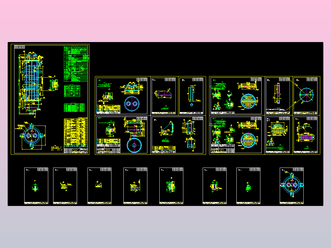 100平方米固定板换热器全套图纸