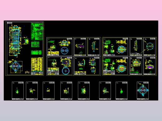 100平方米固定板换热器全套图纸