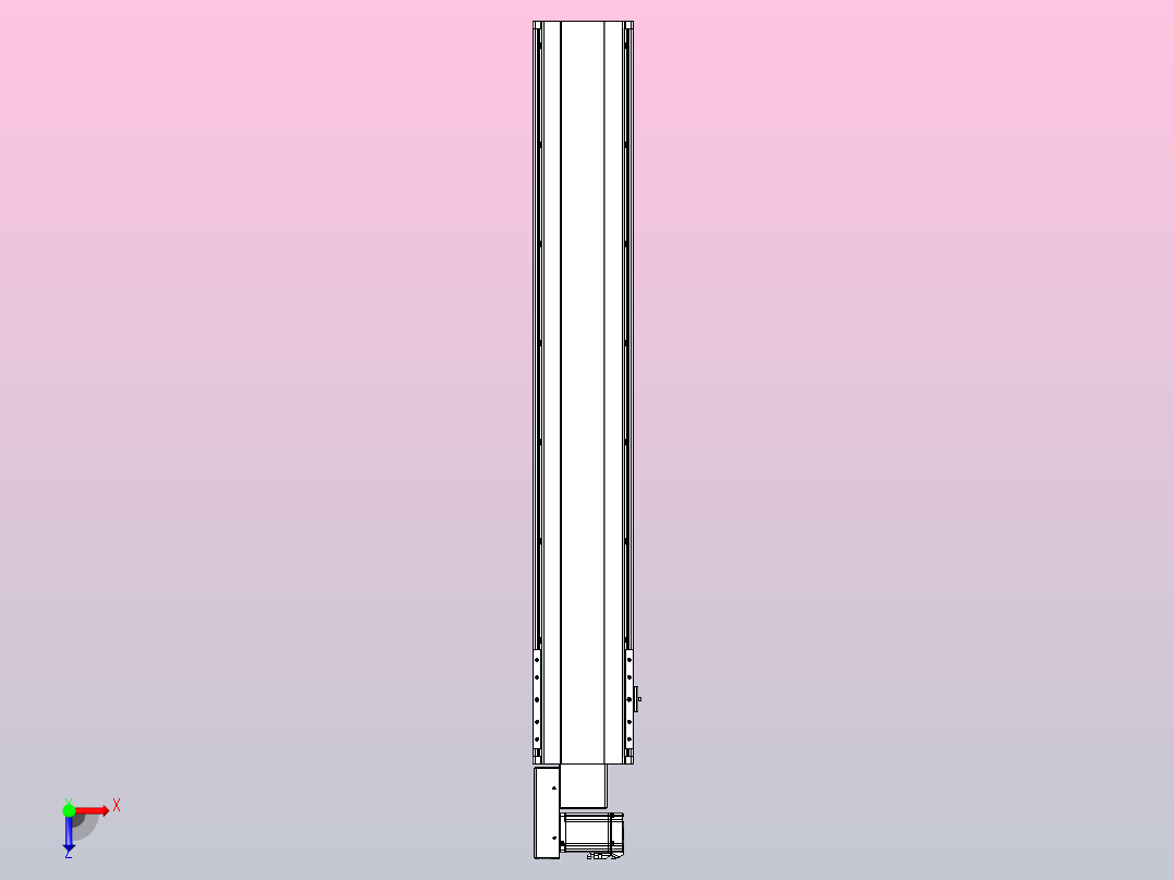 皮带直线轴半封闭可选导轨TPA-HNB-202D-140-L1150-ML-C-P75-N3俯视图
