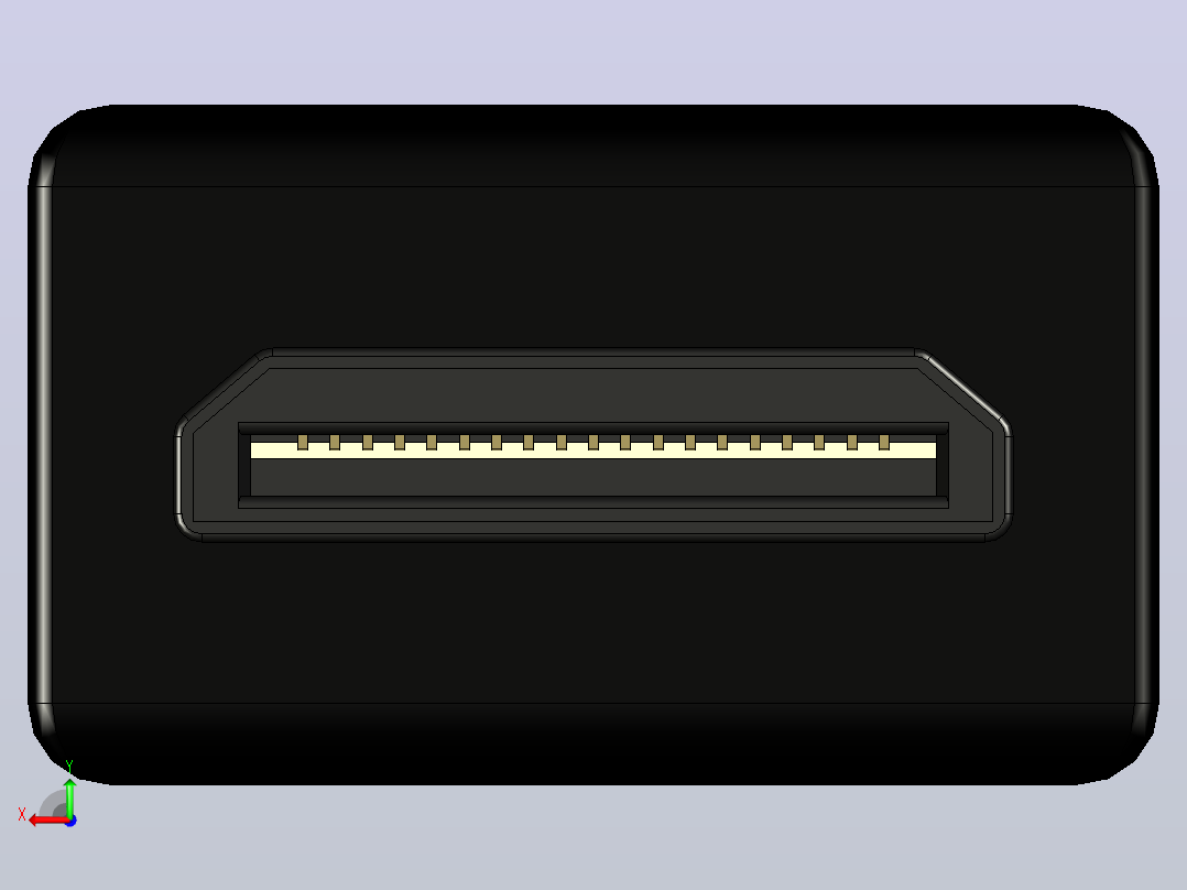 HDMI 插头连接器后视图