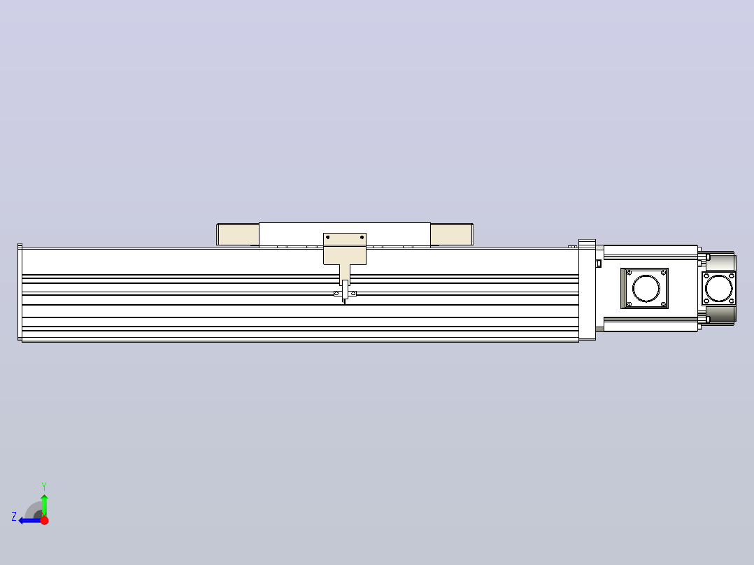 滚珠丝杠直线轴带导轨全封闭TPA-HCR-220D-3210C-L200-M-Y-P1K-N3右视图