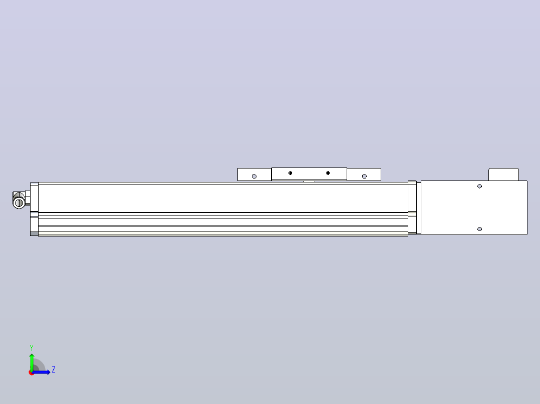 MCB14无尘皮带滑台[MCB14-L40-200-L-P20-C3]左视图