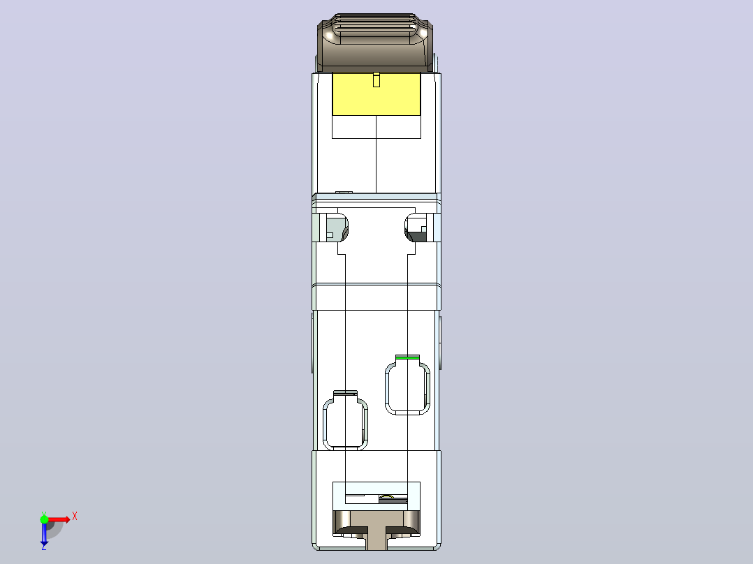 NB5LE-40Y 1P&amp;N剩余电流动作断路器三维模型202404俯视图