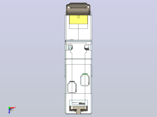 NB5LE-40Y 1P&amp;N剩余电流动作断路器三维模型202404俯视缩略图