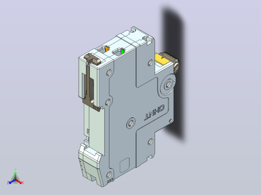 NB5LE-40Y 1P&amp;N剩余电流动作断路器三维模型202404正等轴测缩略图