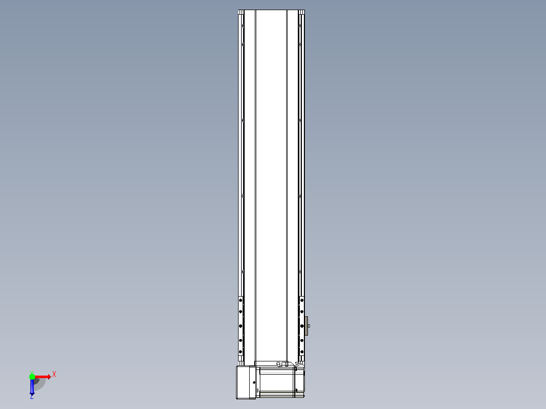 皮带直线轴半封闭可选导轨TPA-HNB-175D-140-L650-LU-C-P75-N3俯视图