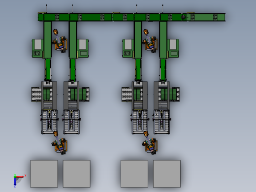 自动包装线-打包分类堆码设备线体俯视缩略图