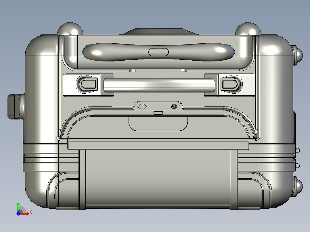 随身携带型行李箱模型前视图