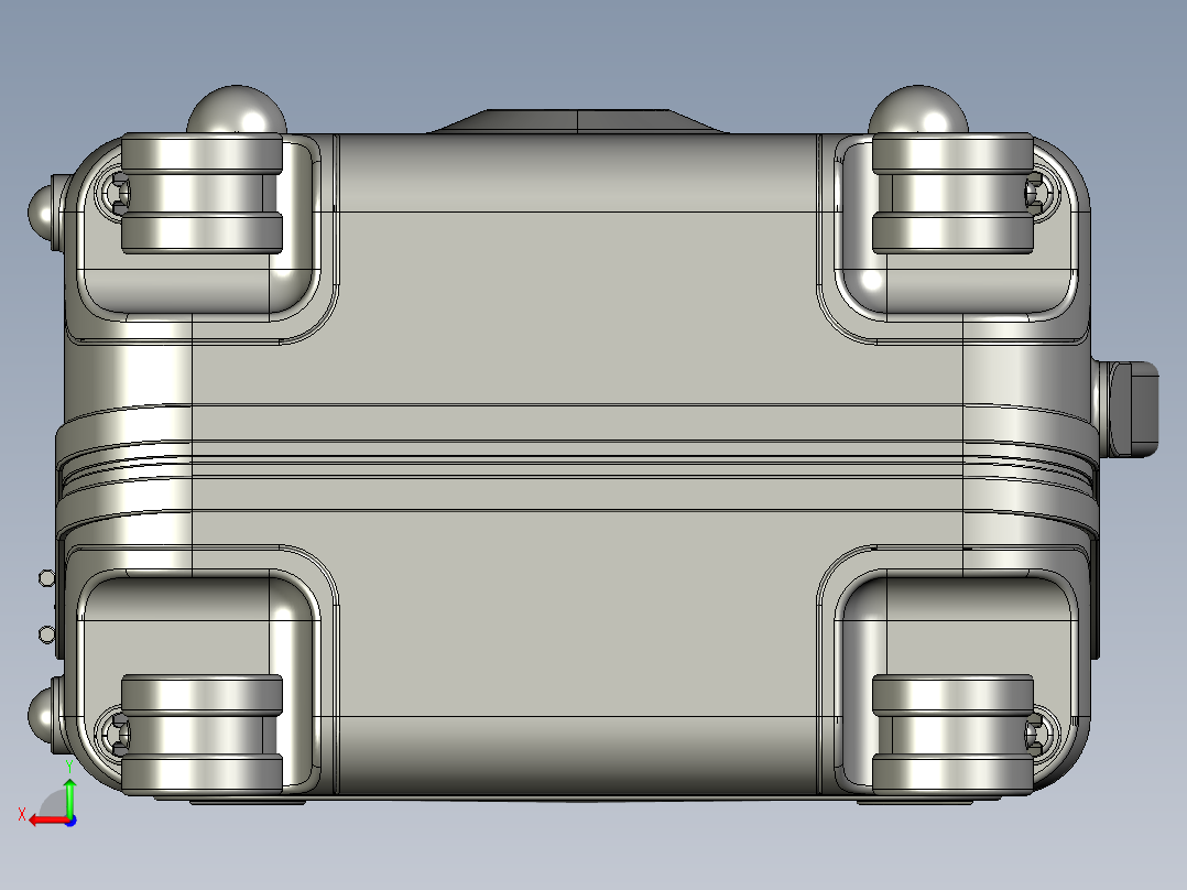 随身携带型行李箱模型后视图