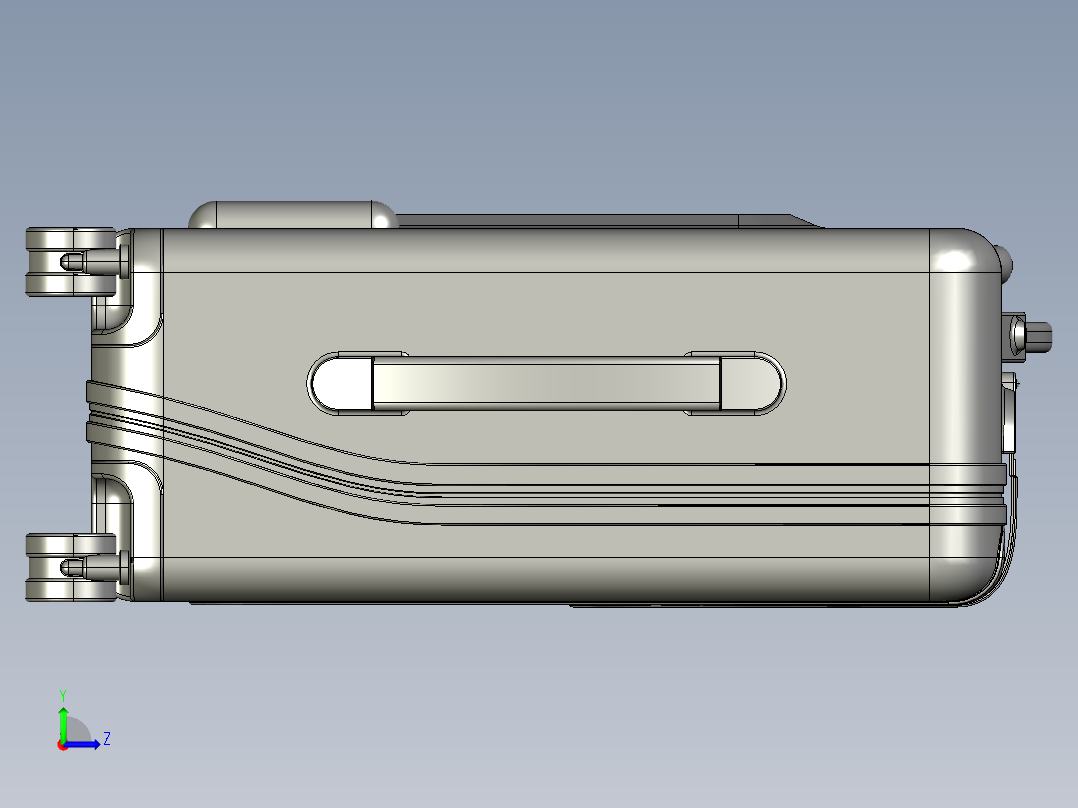 随身携带型行李箱模型左视图