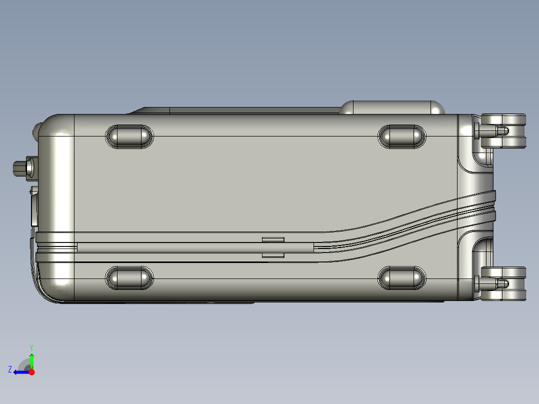 随身携带型行李箱模型右视图