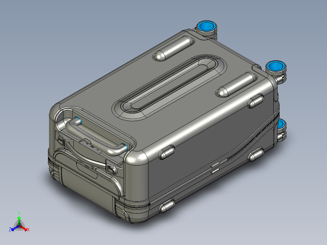 随身携带型行李箱模型正等轴测图