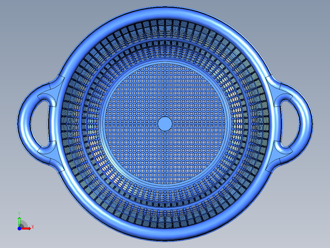 淘米盆镂空塑料盆模型3D图纸 x_t格式前视图