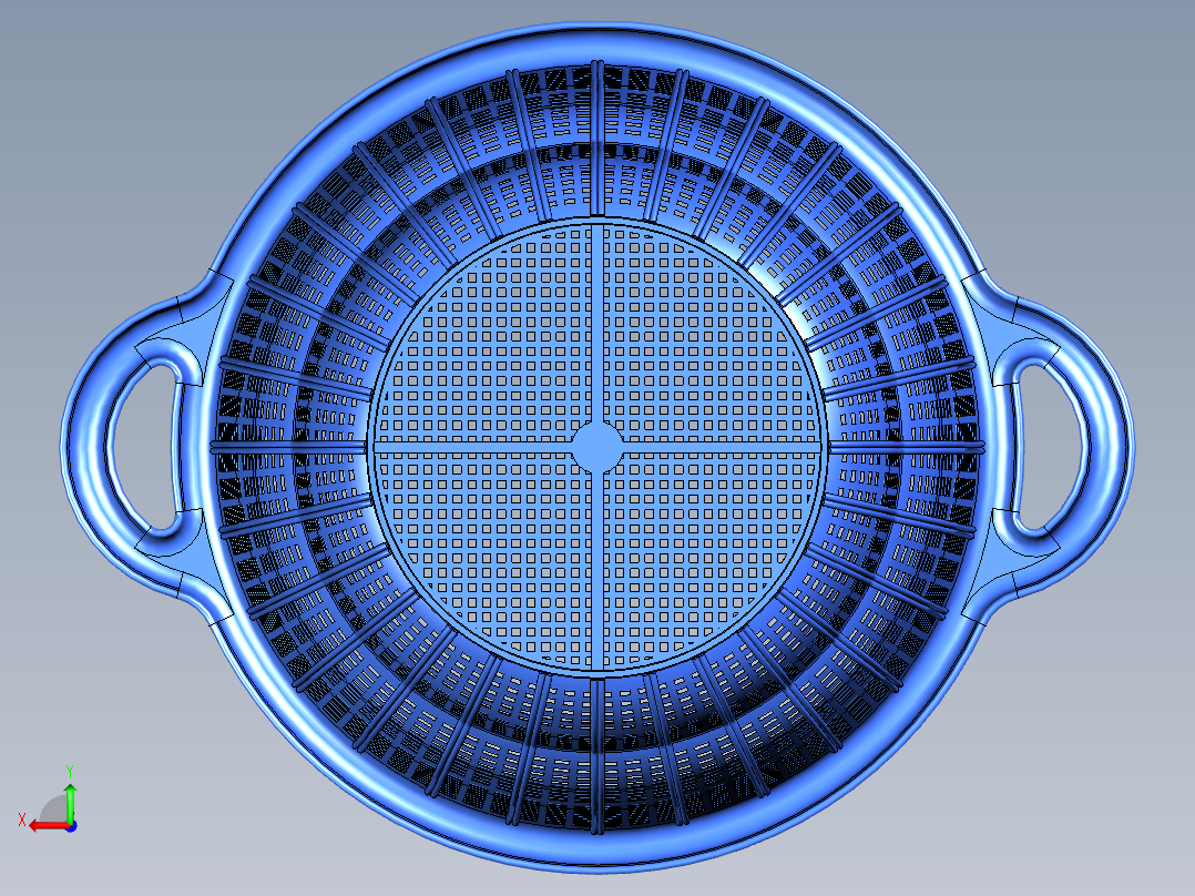 淘米盆镂空塑料盆模型3D图纸 x_t格式后视图