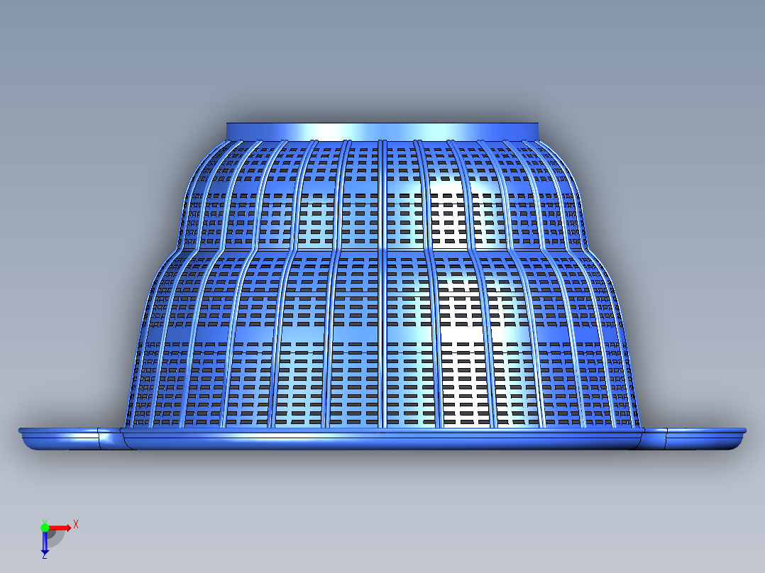 淘米盆镂空塑料盆模型3D图纸 x_t格式俯视图
