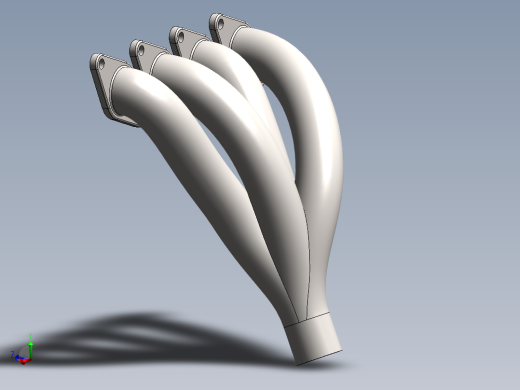 solidworks 发动机排气歧管3D模型
