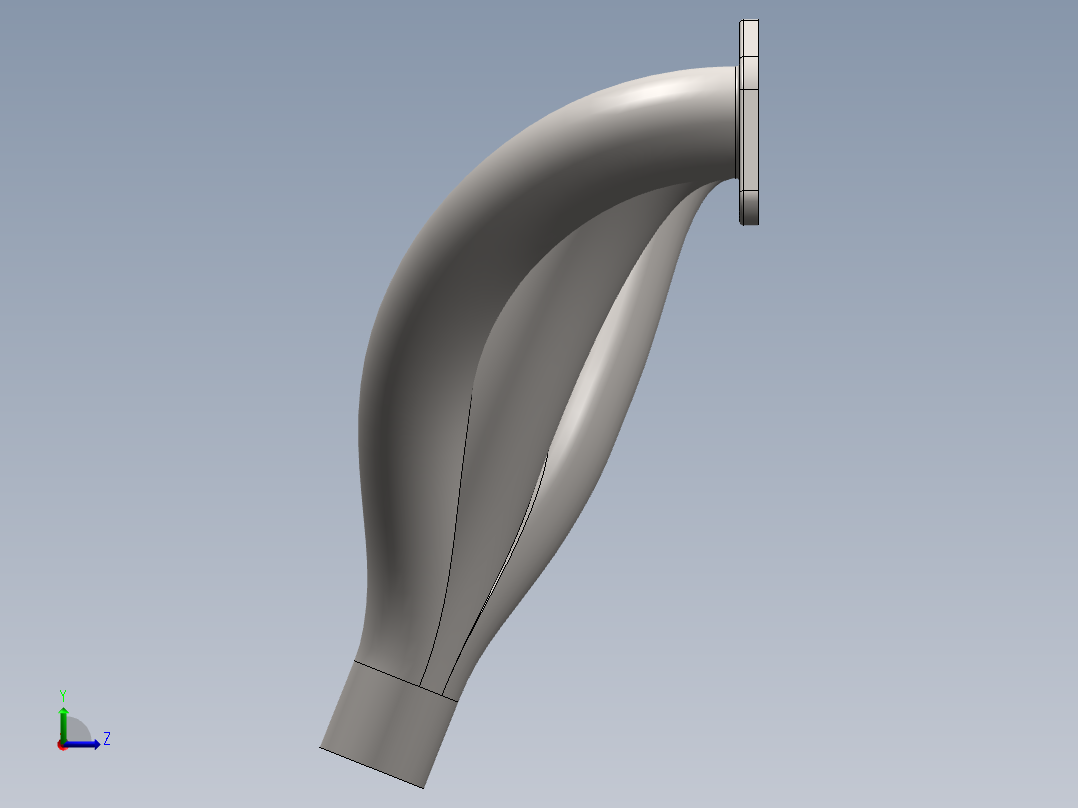 solidworks 发动机排气歧管3D模型左视图
