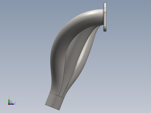 solidworks 发动机排气歧管3D模型左视缩略图