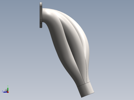 solidworks 发动机排气歧管3D模型右视缩略图